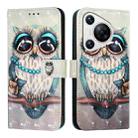 For Huawei Pura 70 3D Painting Horizontal Flip Leather Phone Case(Grey Owl) - 2