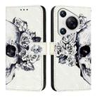 For Huawei Pura 70 3D Painting Horizontal Flip Leather Phone Case(Skull) - 2