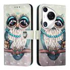 For Huawei Pura 70 Pro 3D Painting Horizontal Flip Leather Phone Case(Grey Owl) - 2