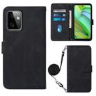 For Motorola Moto G Power 2023 Crossbody 3D Embossed Flip Leather Phone Case(Black) - 1