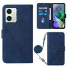 For Motorola Moto G54 Crossbody 3D Embossed Flip Leather Phone Case(Blue) - 1