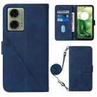 For Motorola Moto G04 4G / G24 4G Crossbody 3D Embossed Flip Leather Phone Case(Blue) - 1