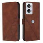 For Motorola Edge 50 Fusion Crossbody 3D Embossed Flip Leather Phone Case(Brown) - 2