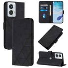 For Motorola Edge 50 Fusion Crossbody 3D Embossed Flip Leather Phone Case(Black) - 1