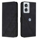 For Motorola Edge 50 Fusion Crossbody 3D Embossed Flip Leather Phone Case(Black) - 2