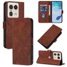 For Motorola Edge 50 Ultra Crossbody 3D Embossed Flip Leather Phone Case(Brown) - 1