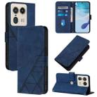 For Motorola Edge 50 Ultra Crossbody 3D Embossed Flip Leather Phone Case(Blue) - 1
