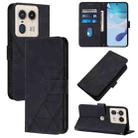 For Motorola Edge 50 Ultra Crossbody 3D Embossed Flip Leather Phone Case(Black) - 1