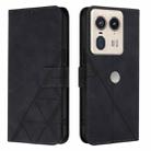 For Motorola Edge 50 Ultra Crossbody 3D Embossed Flip Leather Phone Case(Black) - 2