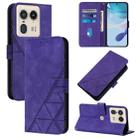 For Motorola Edge 50 Ultra Crossbody 3D Embossed Flip Leather Phone Case(Purple) - 1