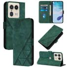 For Motorola Edge 50 Ultra Crossbody 3D Embossed Flip Leather Phone Case(Dark Green) - 1