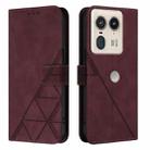 For Motorola Edge 50 Ultra Crossbody 3D Embossed Flip Leather Phone Case(Wine Red) - 2