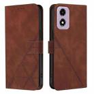 For Motorola Moto E14 Crossbody 3D Embossed Flip Leather Phone Case(Brown) - 2