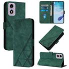 For Motorola Moto E14 Crossbody 3D Embossed Flip Leather Phone Case(Dark Green) - 1
