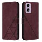 For Motorola Moto E14 Crossbody 3D Embossed Flip Leather Phone Case(Wine Red) - 2