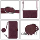 For Motorola Moto E14 Crossbody 3D Embossed Flip Leather Phone Case(Wine Red) - 3