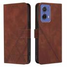 For Motorola Moto G85 Crossbody 3D Embossed Flip Leather Phone Case(Brown) - 2