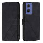 For Motorola Moto G85 Crossbody 3D Embossed Flip Leather Phone Case(Black) - 2