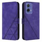 For Motorola Moto G85 Crossbody 3D Embossed Flip Leather Phone Case(Purple) - 2