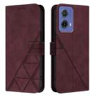 For Motorola Moto G85 Crossbody 3D Embossed Flip Leather Phone Case(Wine Red) - 2