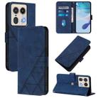 For Motorola Edge 50 5G Crossbody 3D Embossed Flip Leather Phone Case(Blue) - 1