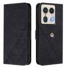 For Motorola Edge 50 5G Crossbody 3D Embossed Flip Leather Phone Case(Black) - 2