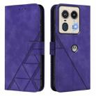 For Motorola Edge 50 5G Crossbody 3D Embossed Flip Leather Phone Case(Purple) - 2