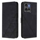 For Motorola Edge 50 5G Global Crossbody 3D Embossed Flip Leather Phone Case(Black) - 2