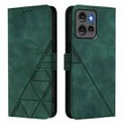 For Motorola Edge 50 5G Global Crossbody 3D Embossed Flip Leather Phone Case(Dark Green) - 2