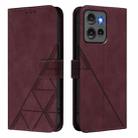 For Motorola Edge 50 5G Global Crossbody 3D Embossed Flip Leather Phone Case(Wine Red) - 2