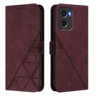 For Motorola Moto G05 Crossbody 3D Embossed Flip Leather Phone Case(Wine Red) - 2