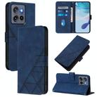 For Motorola Moto G Stylus  5G 2025 Crossbody 3D Embossed Flip Leather Phone Case(Blue) - 1