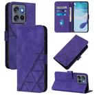 For Motorola Moto G Stylus  5G 2025 Crossbody 3D Embossed Flip Leather Phone Case(Purple) - 1