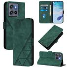 For Motorola Moto G Stylus  5G 2025 Crossbody 3D Embossed Flip Leather Phone Case(Dark Green) - 1