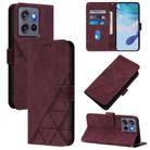 For Motorola Moto G Stylus  5G 2025 Crossbody 3D Embossed Flip Leather Phone Case(Wine Red) - 1