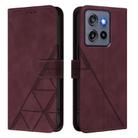 For Motorola Moto G Stylus  5G 2025 Crossbody 3D Embossed Flip Leather Phone Case(Wine Red) - 2