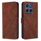 For Motorola Edge 60 Fusion Crossbody 3D Embossed Flip Leather Phone Case(Brown) - 2