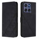 For Motorola Edge 60 Fusion Crossbody 3D Embossed Flip Leather Phone Case(Black) - 2