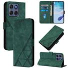 For Motorola Edge 60 Fusion Crossbody 3D Embossed Flip Leather Phone Case(Dark Green) - 1
