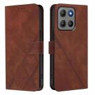 For Motorola Moto G15 Power Crossbody 3D Embossed Flip Leather Phone Case(Brown) - 2
