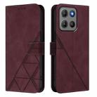 For Motorola Moto G15 Power Crossbody 3D Embossed Flip Leather Phone Case(Wine Red) - 2
