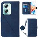 For OPPO A79 5G Crossbody 3D Embossed Flip Leather Phone Case(Blue) - 1