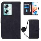 For OPPO A79 5G Crossbody 3D Embossed Flip Leather Phone Case(Black) - 1