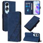 For OPPO A60 4G Global Crossbody 3D Embossed Flip Leather Phone Case(Blue) - 1