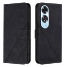 For OPPO A60 4G Global Crossbody 3D Embossed Flip Leather Phone Case(Black) - 2