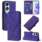 For OPPO A60 4G Global Crossbody 3D Embossed Flip Leather Phone Case(Purple) - 1