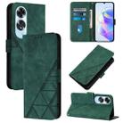 For OPPO A60 4G Global Crossbody 3D Embossed Flip Leather Phone Case(Dark Green) - 1