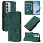 For OPPO A3 Pro 5G Global Crossbody 3D Embossed Flip Leather Phone Case(Dark Green) - 1