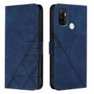 For OPPO A32 2020 4G / A53 2020 4G Crossbody 3D Embossed Flip Leather Phone Case(Blue) - 2