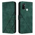 For OPPO A32 2020 4G / A53 2020 4G Crossbody 3D Embossed Flip Leather Phone Case(Dark Green) - 2